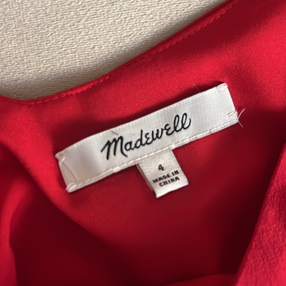 Madewell Red Silk Blouse - Picture 2 of 3